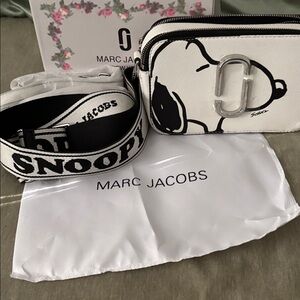 Marc Jacobs White and Black Snoopy Clutch